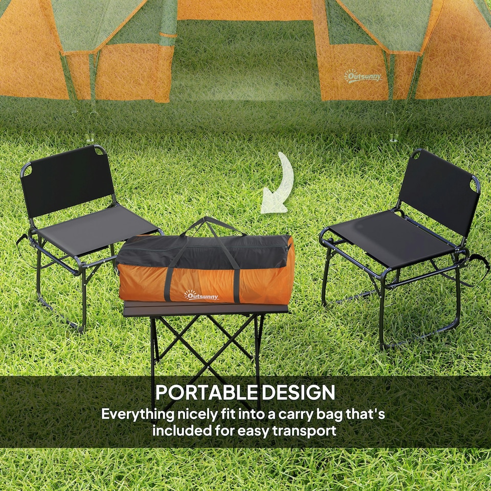 image 1 of Outsunny 5-6 Man Camping Tent with Bag, Fibreglass and Steel Frame, Orange Orange | Orange