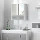 image 2 of kleankin Bathroom Mirror Cabinet Wall Mount Storage Unit Double Doors, Grey