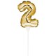 image 1 of Creative Party Number 2 Balloon Cake Topper - Gold - One Size