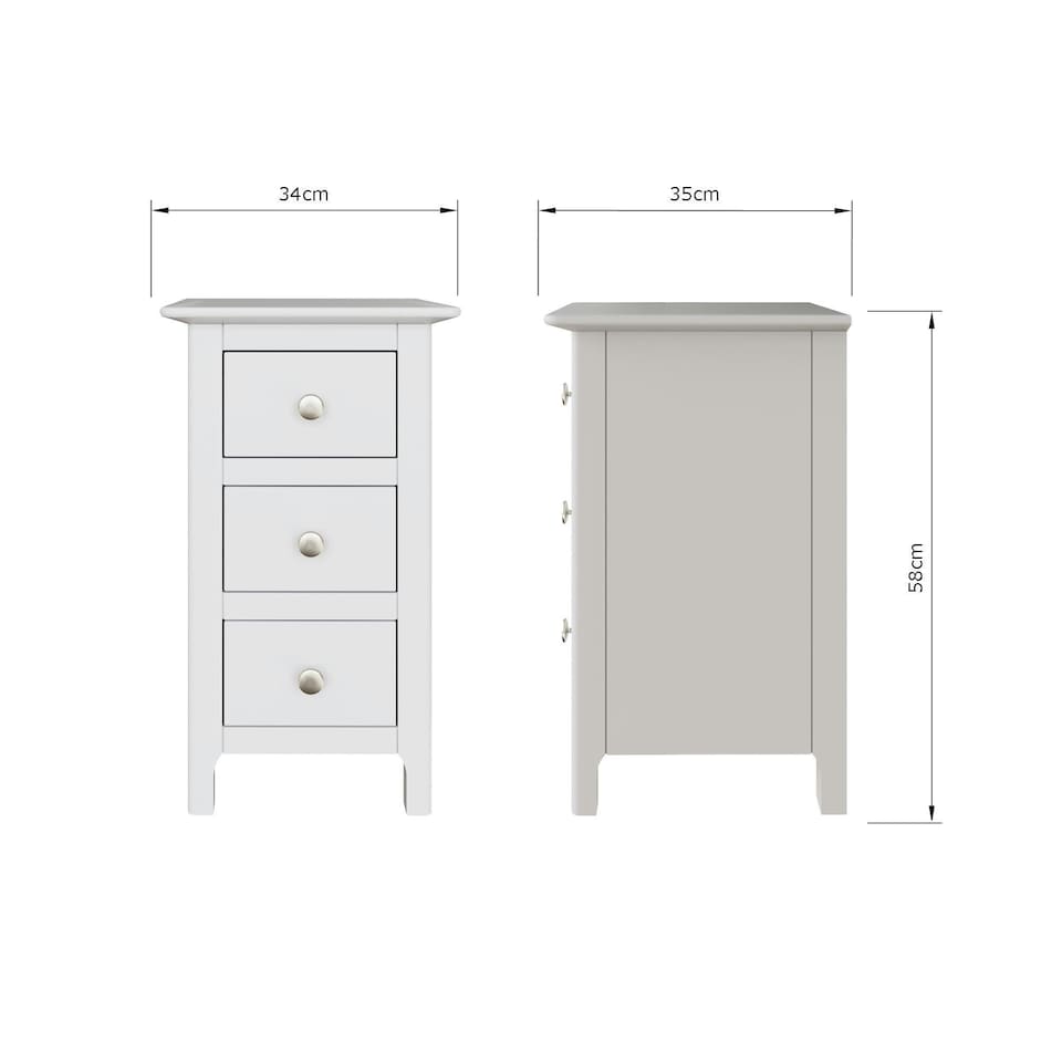 image 1 of Palma 3 Drawer Bedside Cabinet Pure White