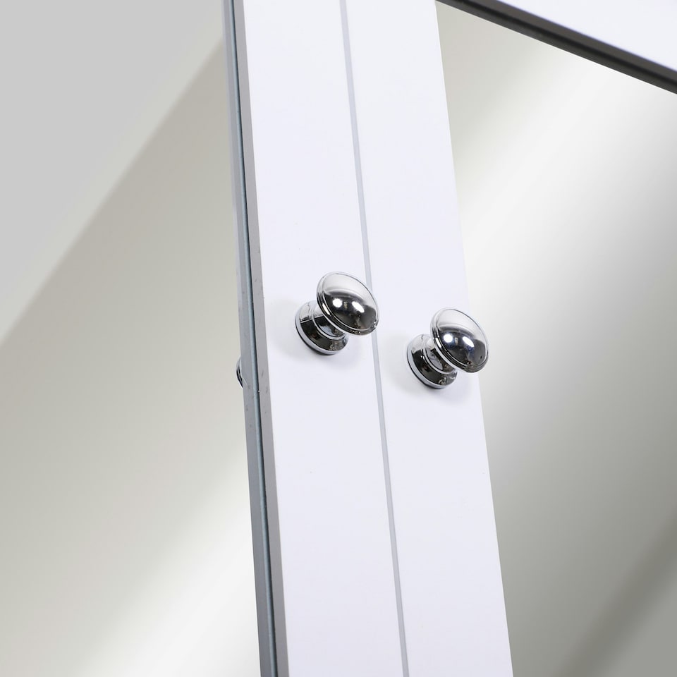 image 1 of kleankin Wall-mounted Cabinet Mirror Door Bathroom Organiser Living Room White