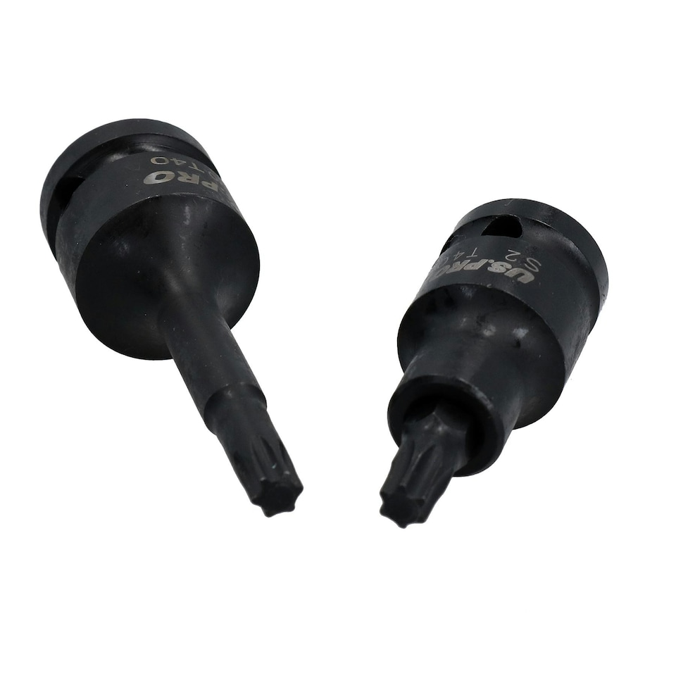 image 1 of T40 Short (53mm) + Long (78mm) Impacted Torx Star Male Bits Sockets 1/2" Drive