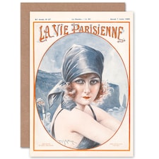 La Vie Parisienne Portrait Woman Water France Paris Card