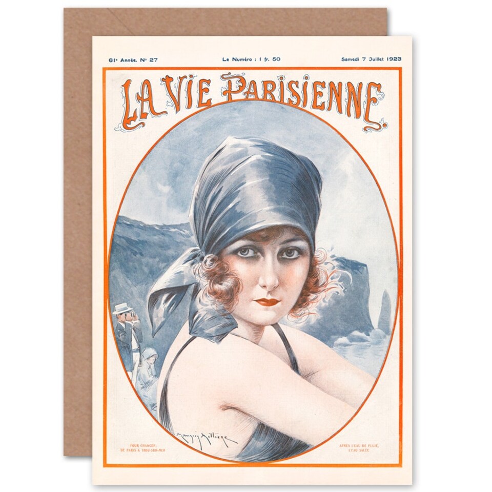 image 1 of La Vie Parisienne Portrait Woman Water France Paris Card