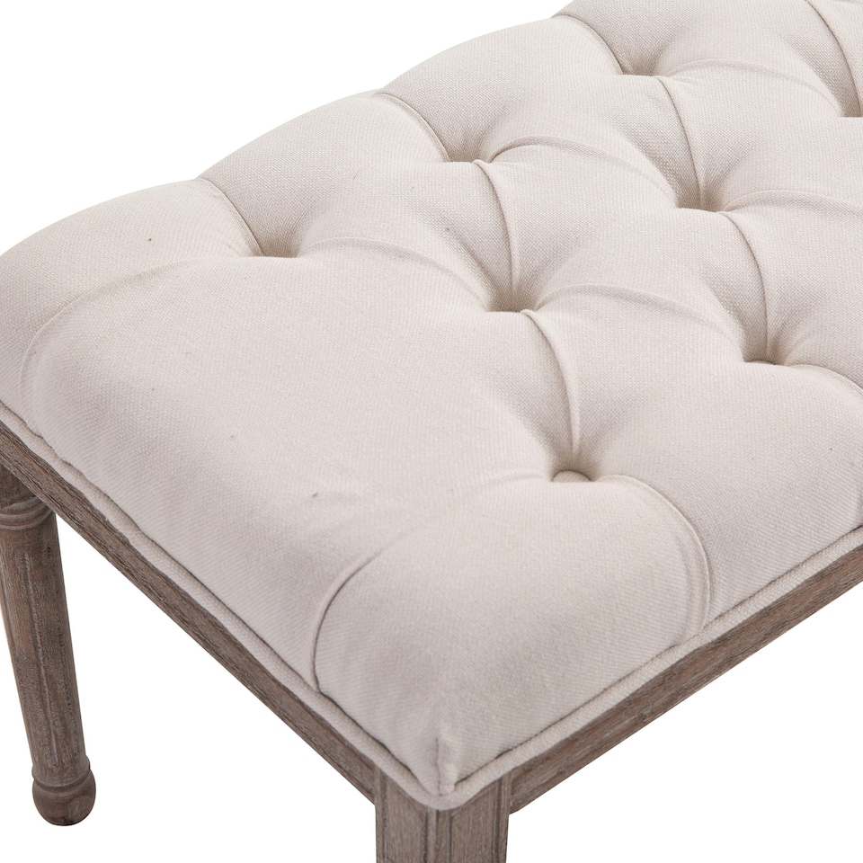 image 1 of HOMCOM Stool Bench 3 Person Chic Button Tufted Bedside Seat End Hallway
