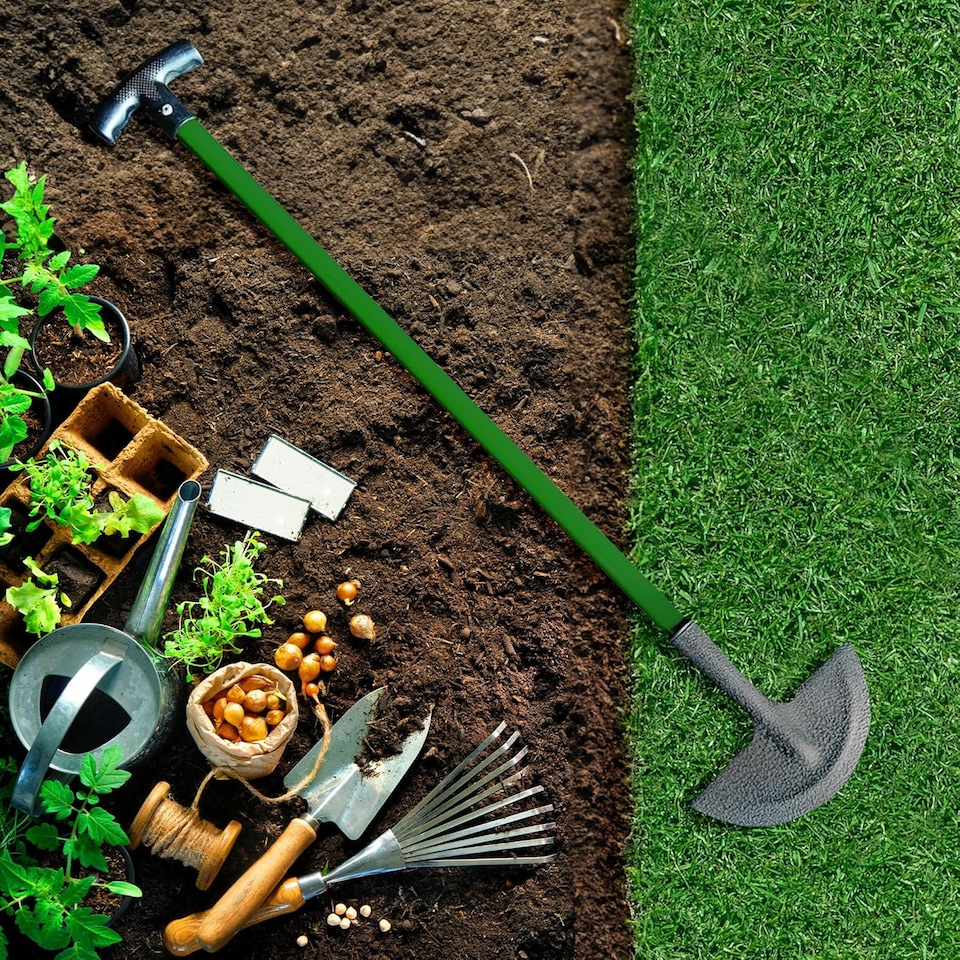 image 1 of Garden Edge Hoe Tool Border Edging Tool, Long Handle With Strong Grip