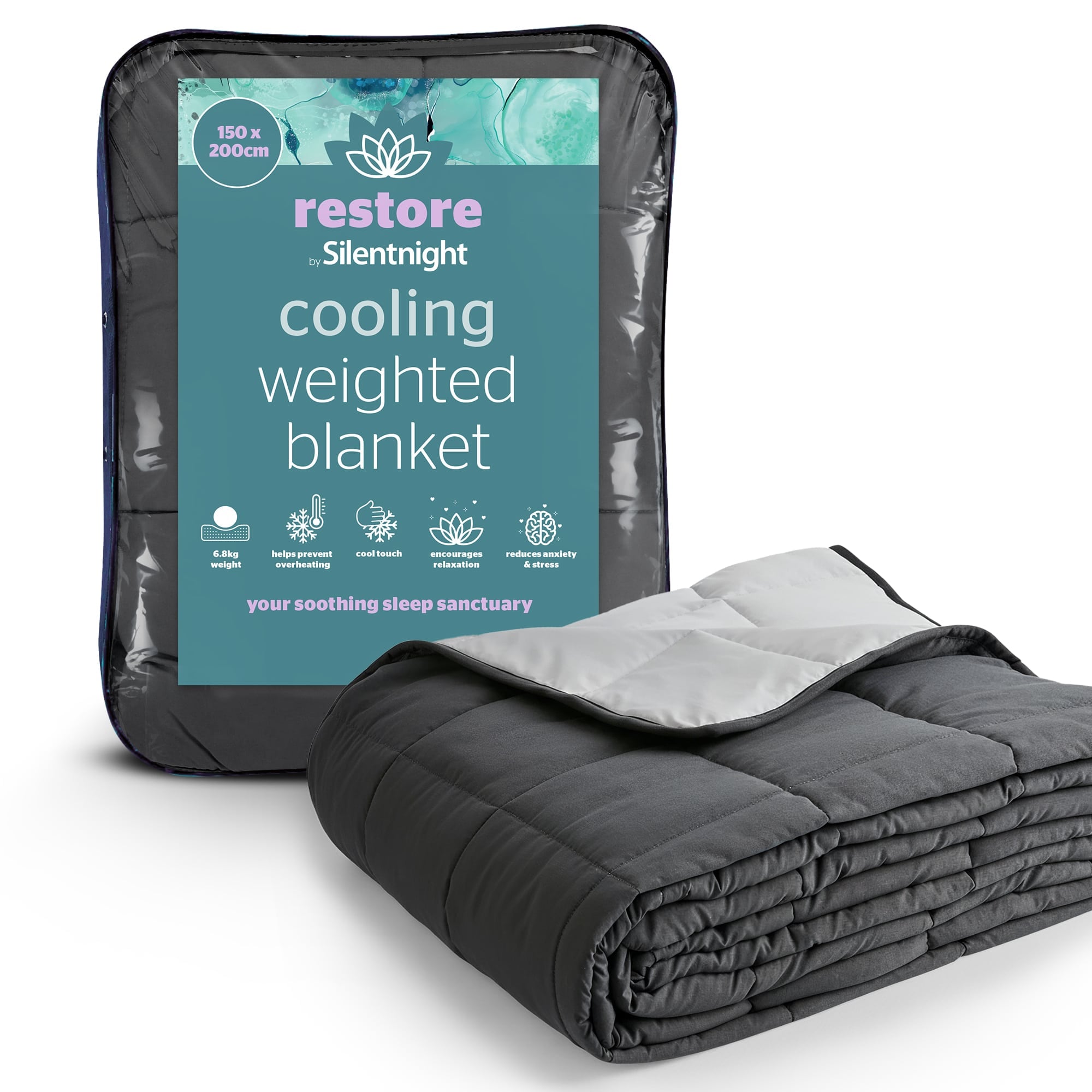 Silentnight Restore Cooling Adult Weighted Blanket, 6.8Kg, 150 x 200 cm