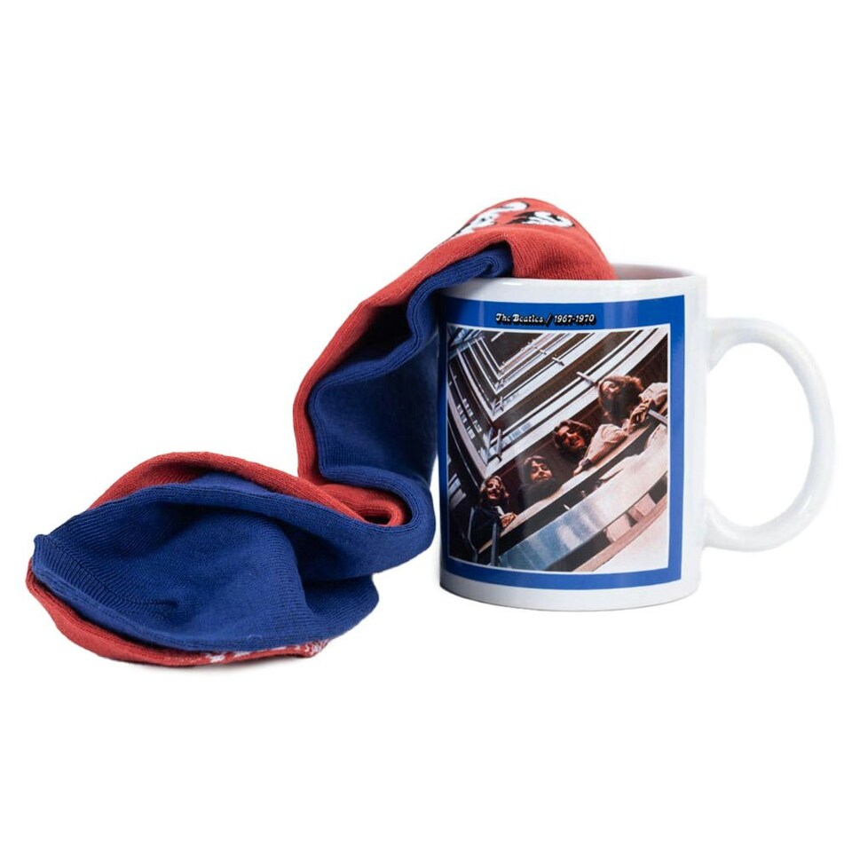image 1 of The Beatles 1967-1970 Mug and Sock Set - Blue/Red/White - 7 UK-11 UK