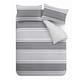 image 3 of Catherine Lansfield Textured Banded Stripe King Duvet Set Charcoal Grey | King