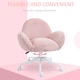 image 5 of HOMCOM Fluffy Desk Chair, Cute Makeup Vanity Chair with Rolling Wheels for Home Bedroom Living Room, Pink