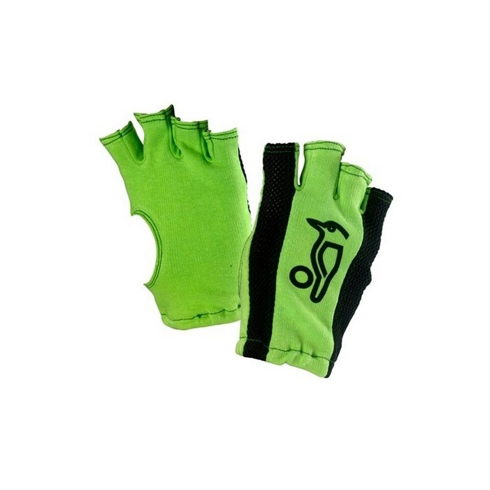 Kookaburra Childrens/Kids Fingerless Cricket Batting Glove Inners - Green/Black - 17.5cm - 19cm