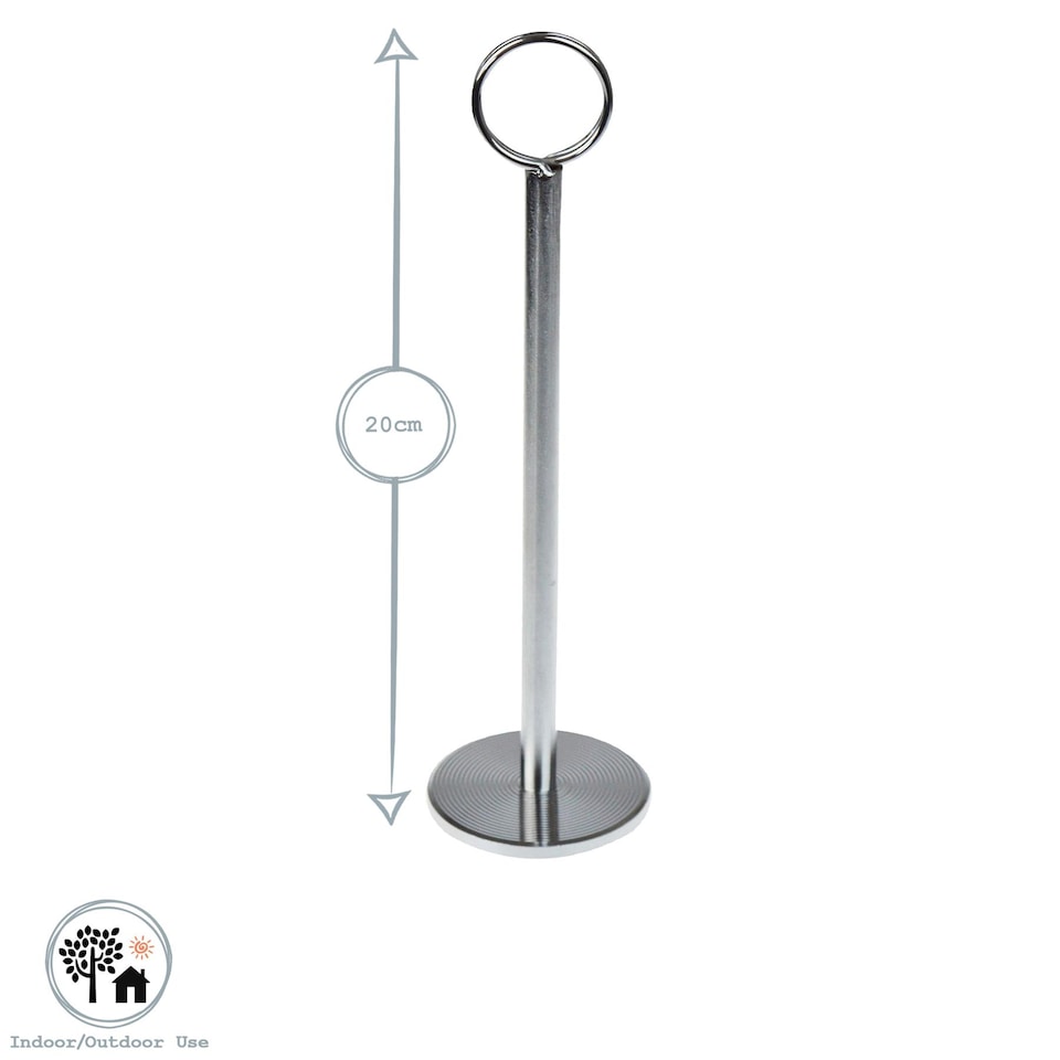 image 1 of Argon Tableware Table Numbers with 20cm Holders - 20cm - Silver - Pack of 50 | Silver | Silver