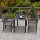 image 7 of Outsunny 4 Seater Rattan Dining Set with Rectangular Glass Top Table and 4 Armchairs, PE Rattan Garden Furniture Set, Outdoor Dining Table and Chairs for Patio, Balcony, Terrace, Grey