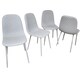 image 1 of Dining Chairs Set of 4 Grey Leather Kitchen Chairs Grey