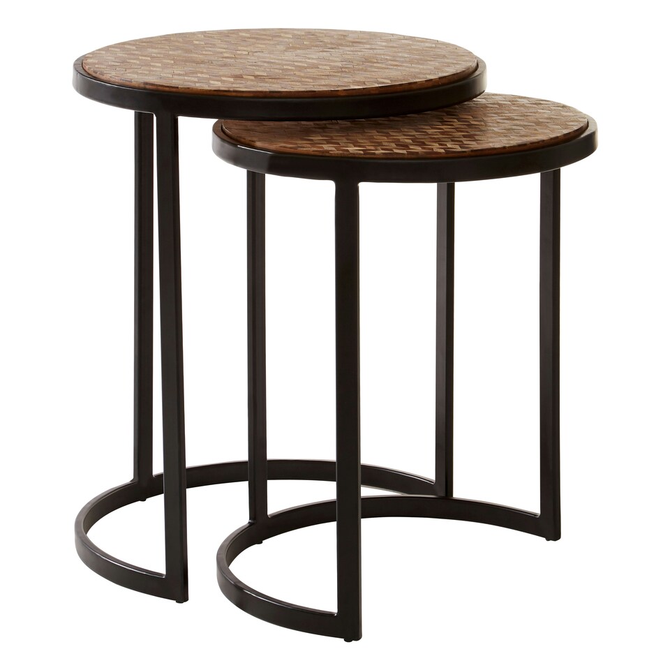 image 1 of Interiors By Premier Sturdy Chevron Side Tables, Durable Side Table By Couch For Livingroom, Versatile Small Table For Outdoor