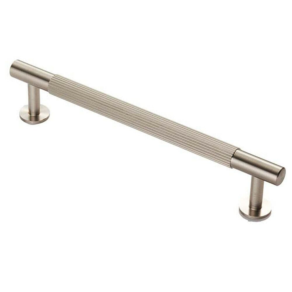 Loops Lined Bar Door Pull Handle - 158mm x 13mm - 128mm Centres - Satin Nickel in Metallics