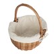 image 2 of Double Steamed Oval Shopping Basket With White Lining | White | White | S