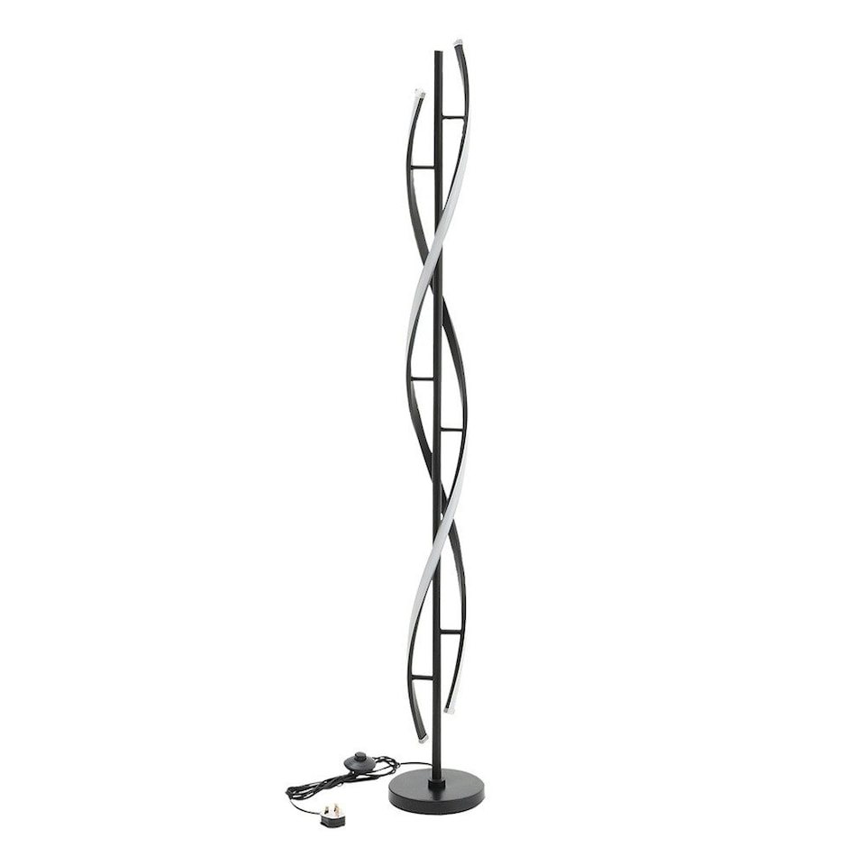 image 1 of Living and Home Double-helix LED Floor Lamp - 42W Black