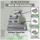 image 6 of VELVETIO 8 Piece Towel Bale Set Jacquard Greek Key Pattern - 100% Cotton, 450 GSM White