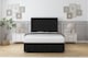 image 2 of Sloomy Montana Black Plush Divan Bed Base 2 Drawers Foot-End With 54 Inch Floor Standing Headboard | Black | Black | Small Double | 1