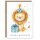 image 1 of Cute Party Hat Illustration Girl Boy Kids Birthday Card