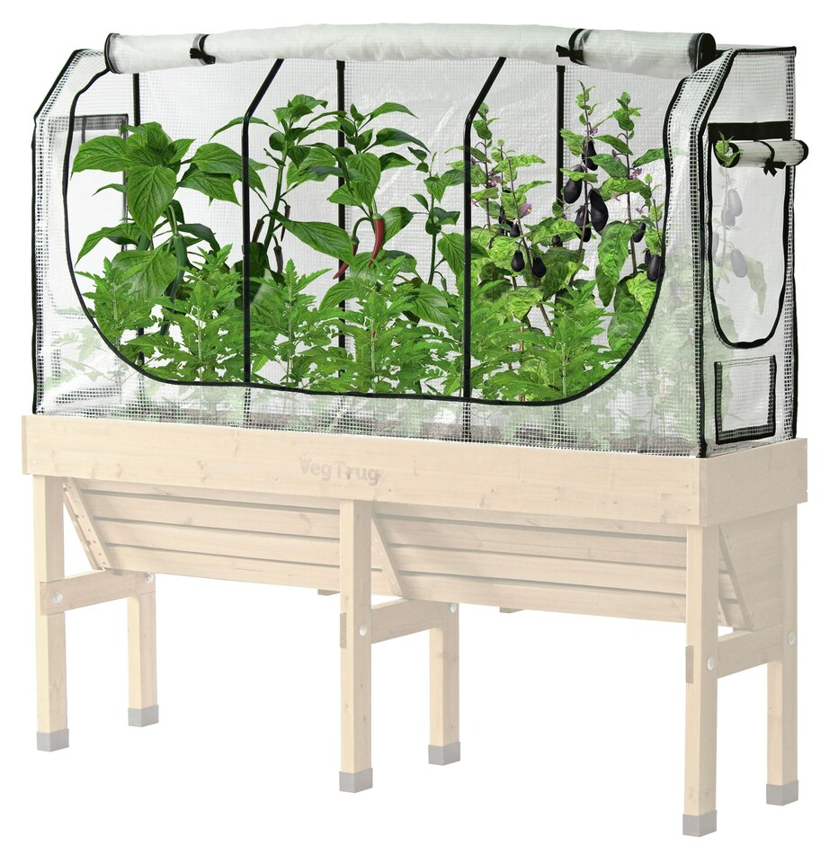 image 1 of VegTrug Medium Wall Hugger Greenhouse Frame & Multi-Cover Set
