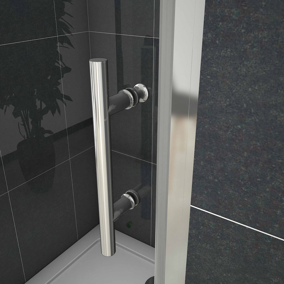 image 1 of Aica Bathrooms 700x1850mm Chrome Frame Pivot Door Shower Enclosure Glass Screen Cubicle | Chrome
