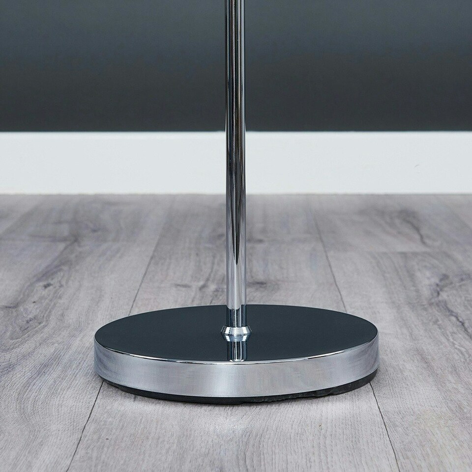 image 1 of ValueLights Modern Floor Lamp In Polished Chrome Finish With Dark Grey Shade