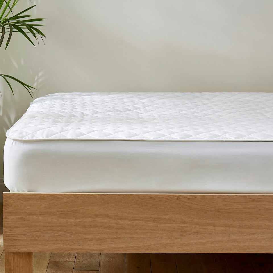 image 1 of Martex Naturals Cotton Quilted Mattress and Pillow Protector Set White | King