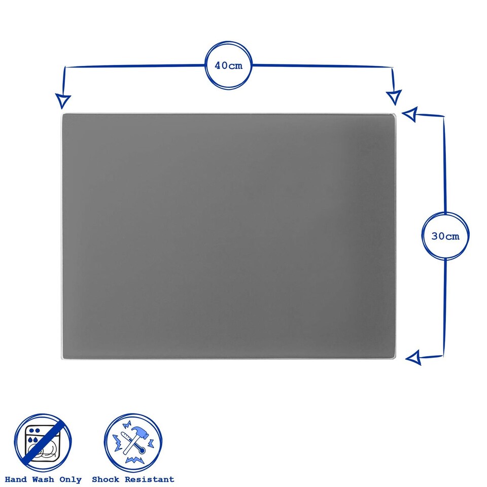 image 1 of Harbour Housewares Glass Placemats - 40 x 30cm - Black - Pack of 6 | Black | Black