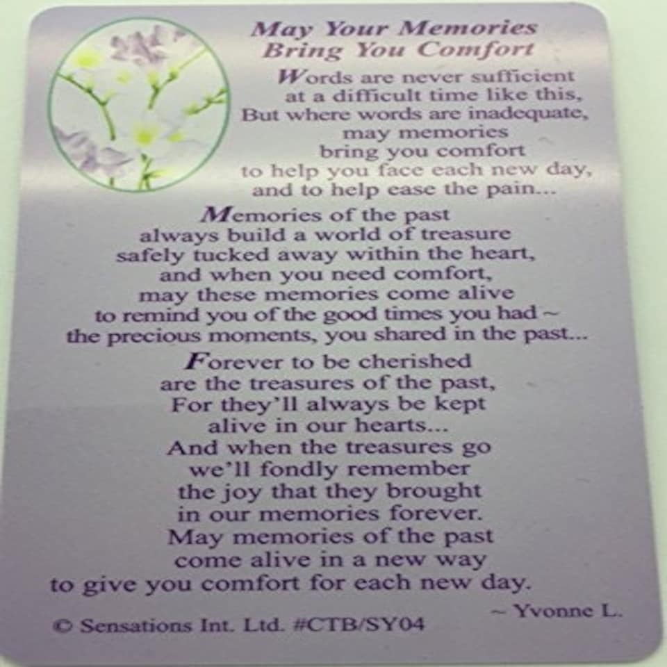image 1 of May Your Memories Bring You Comfort..Wallet Card (Sentimental Keepsake Wallet / Purse Card)