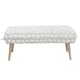 image 1 of Cushla Bubbly Velvet Large Footstool - Cream