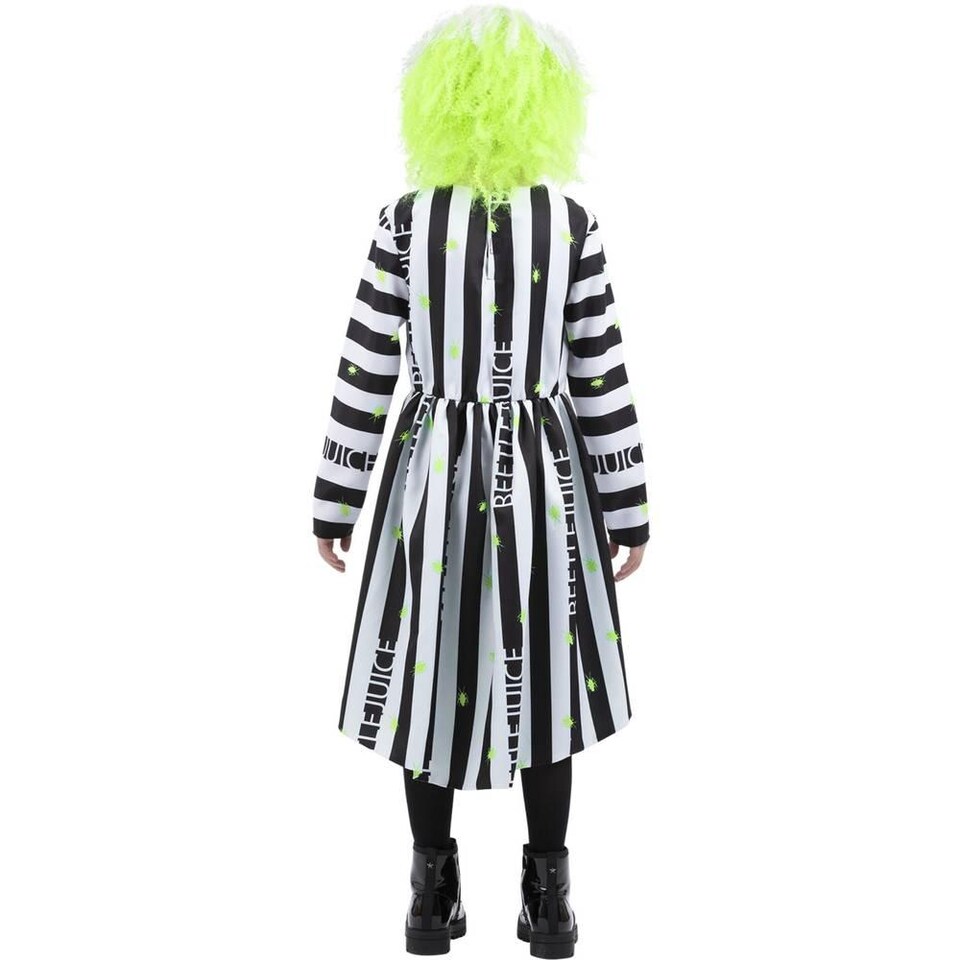 image 1 of Beetlejuice Girls Costume Dress | Black | Black/White | 10-12 years | 1
