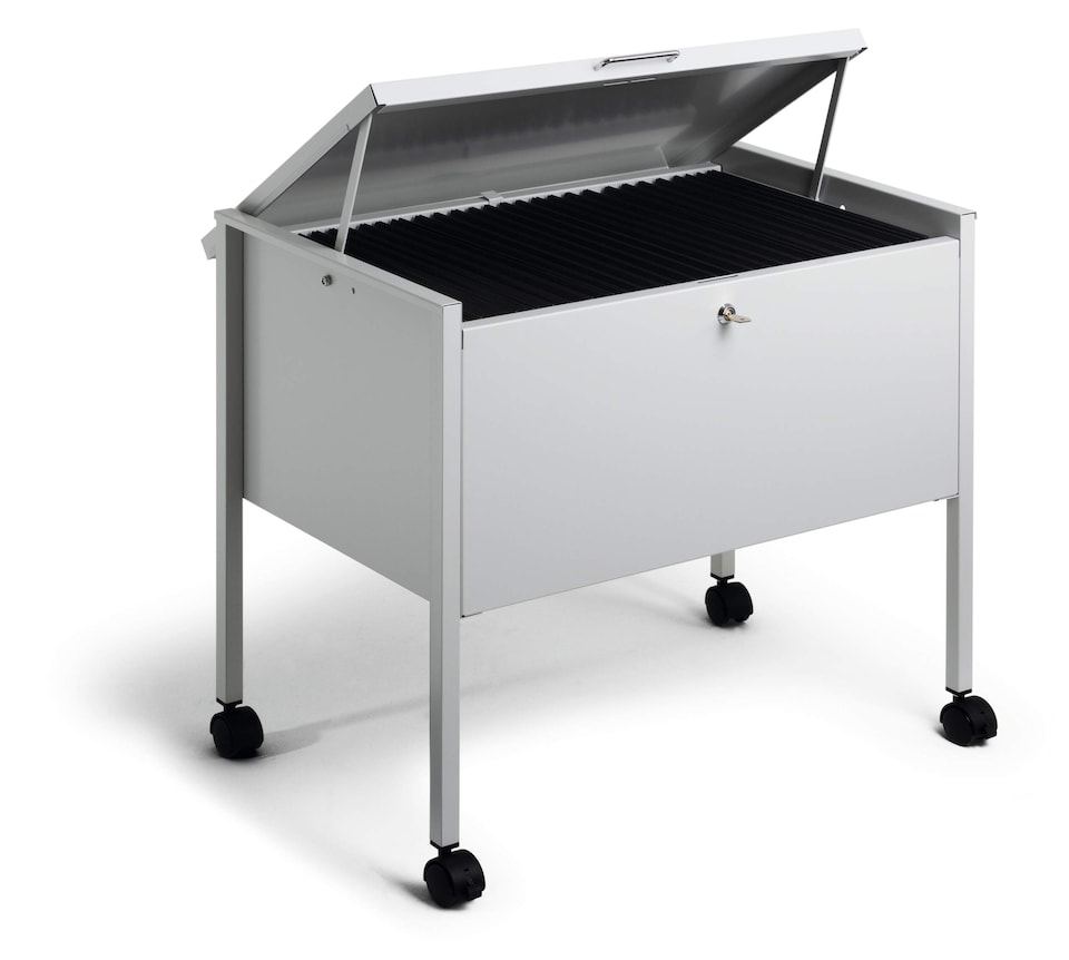 image 1 of Durable Locking Lid Suspension File Trolley | for 80 A4 Folders | Grey | Grey