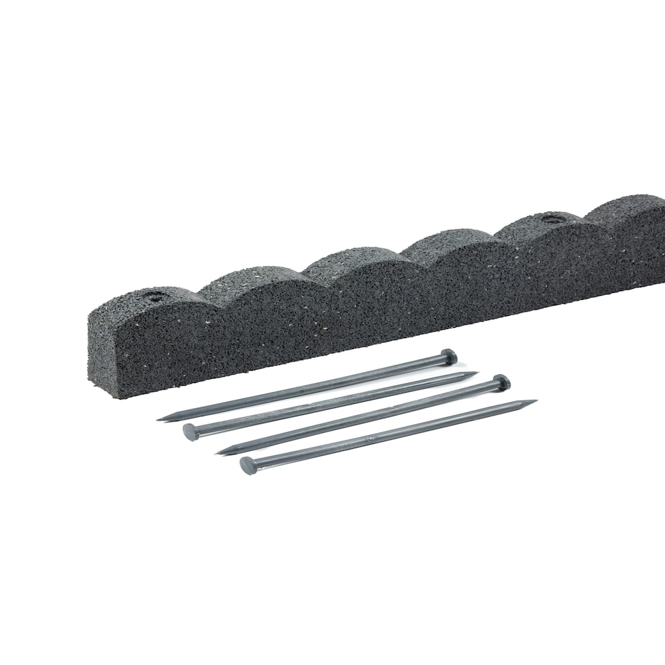 image 1 of Recycled Rubber Scallop Garden Edging Border - Eco Friendly - Grey