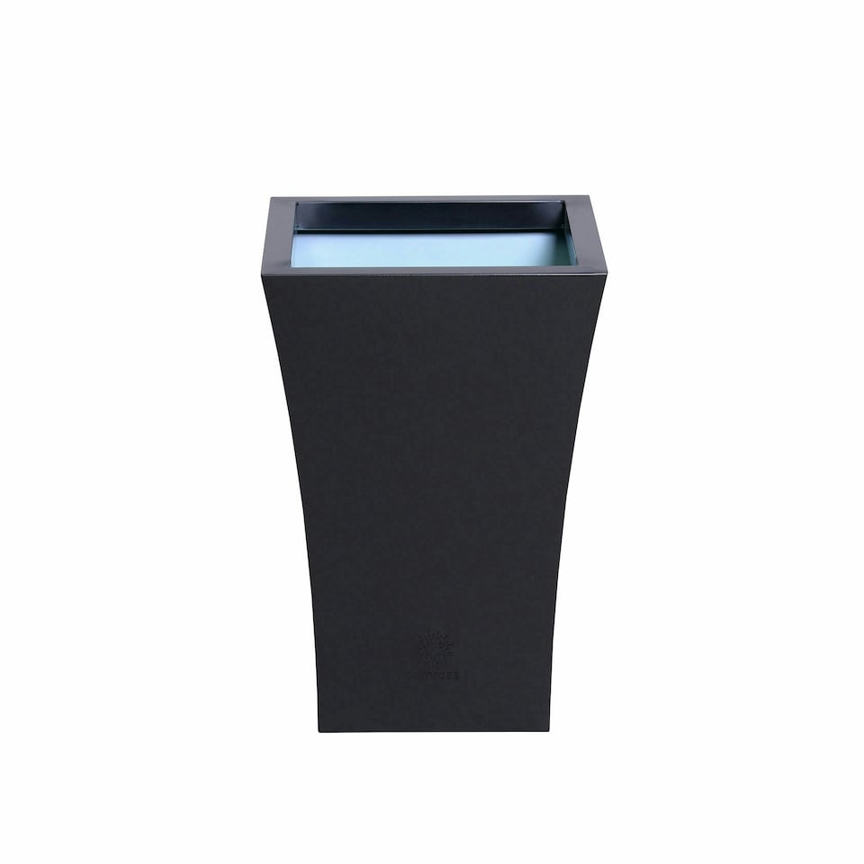 image 1 of Primrose Outdoor Black Galvanised Steel Plant Pot Square Flared Planter 44cm