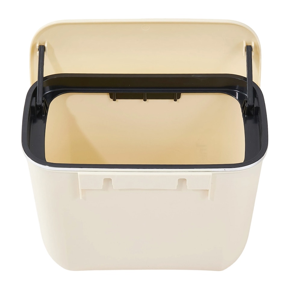 image 1 of Living and Home 7L Waste Bin with Lid | Cream