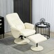 image 7 of HOMCOM PU Leather Armchair and Footrest Swivel Recliner Cream White