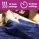 image 4 of Navy Electric Heated Throw Over Blanket - Reversible
