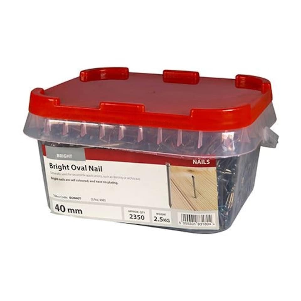 image 1 of Timco - Oval Nails - Bright (Size 40mm - 2.5 Kilograms)