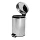 image 4 of Harbour Housewares Bathroom Pedal Bin - 3L - Chrome - Round Stainless Steel Slim Rubbish Dustbin Lid and Inner Liner Bucket