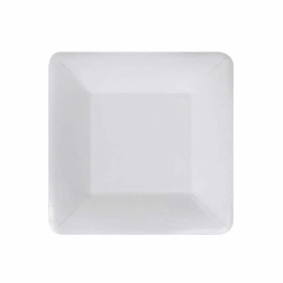 image 1 of Plate set Algon Disposable White Cardboard Squared 18 cm (10 Units) N/A
