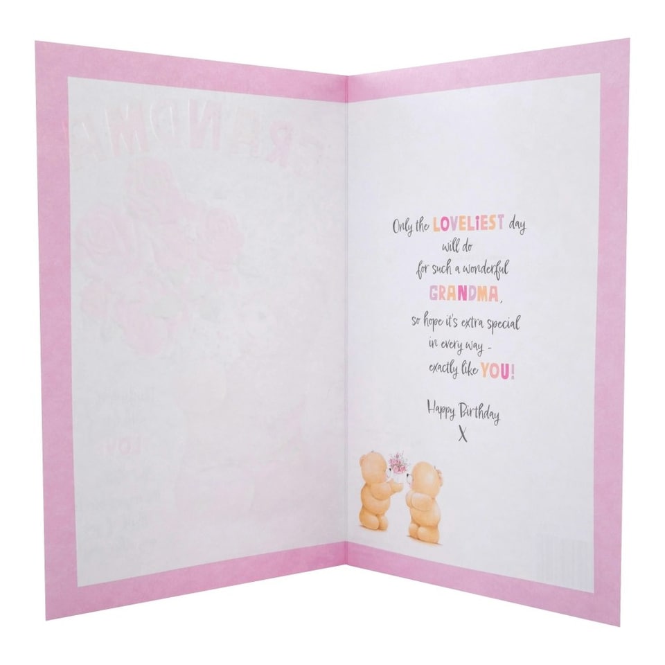 image 1 of Pink Forever Friends Flowers Design Grandma Birthday Card
