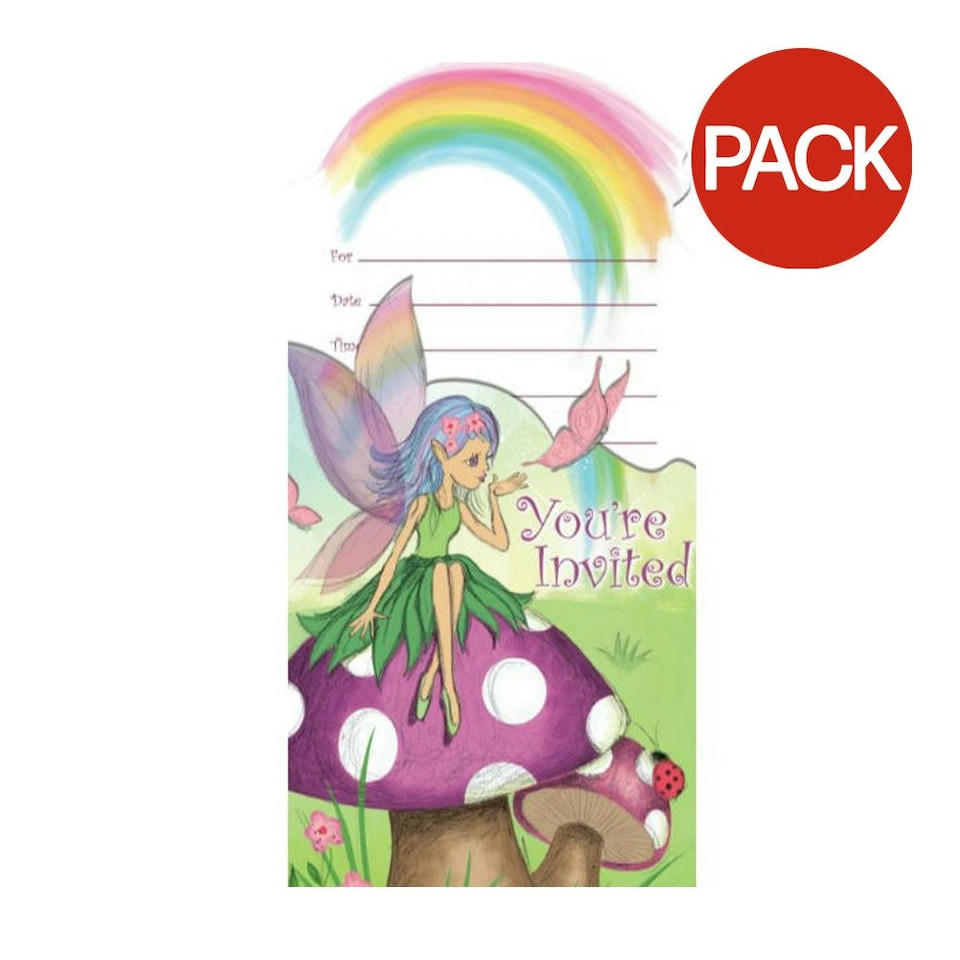 Creative Party Fancy Fairy Invitations (Pack of 8) - Multicoloured - One Size