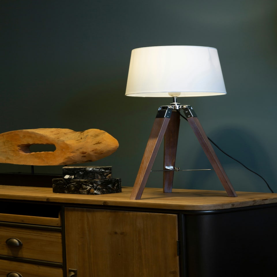 image 1 of Bailey Brown Tripod Table Lamp Brown
