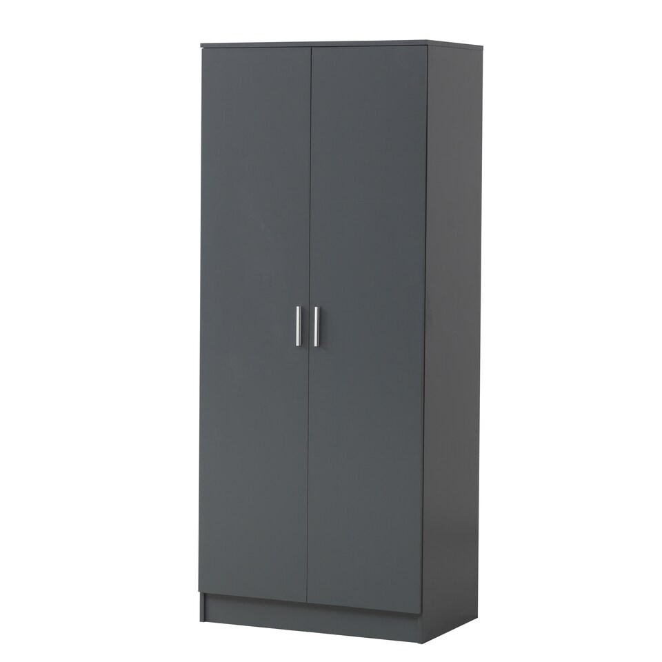 image 1 of Rio Costa 2 Door Wardrobe Bedroom Furniture Storage Cupboard Dark Grey
