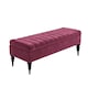 image 1 of 120cm Sierra Striped Naples Upholstered Ottoman Storage Bench with Black Turned Wooden Legs - Purple Shoes Storage Bench