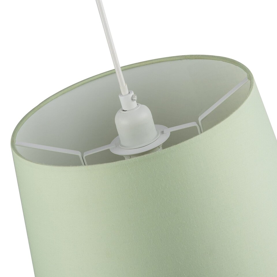 image 1 of Olive Green Cotton Fabric Drum Lampshade with White Cotton Inner | Green | Olive Green | 1