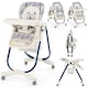 image 1 of COSTWAY Folding Baby High Chair Convertible High Chair Navy