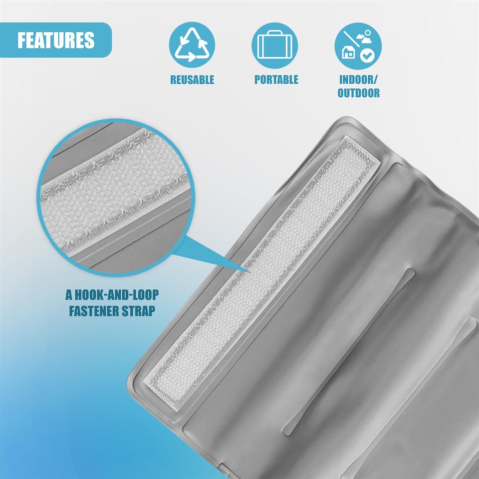image 1 of GEEZY Flexible Ice Pack Wine Chiller Sleeve Silver Reusable Cooler for Bottles and Cans